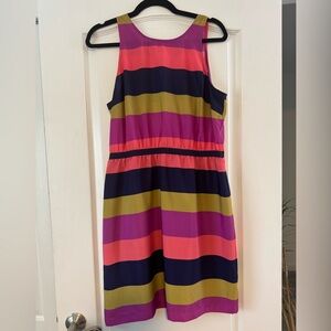 LOFT Multicolor Striped Midi Dress